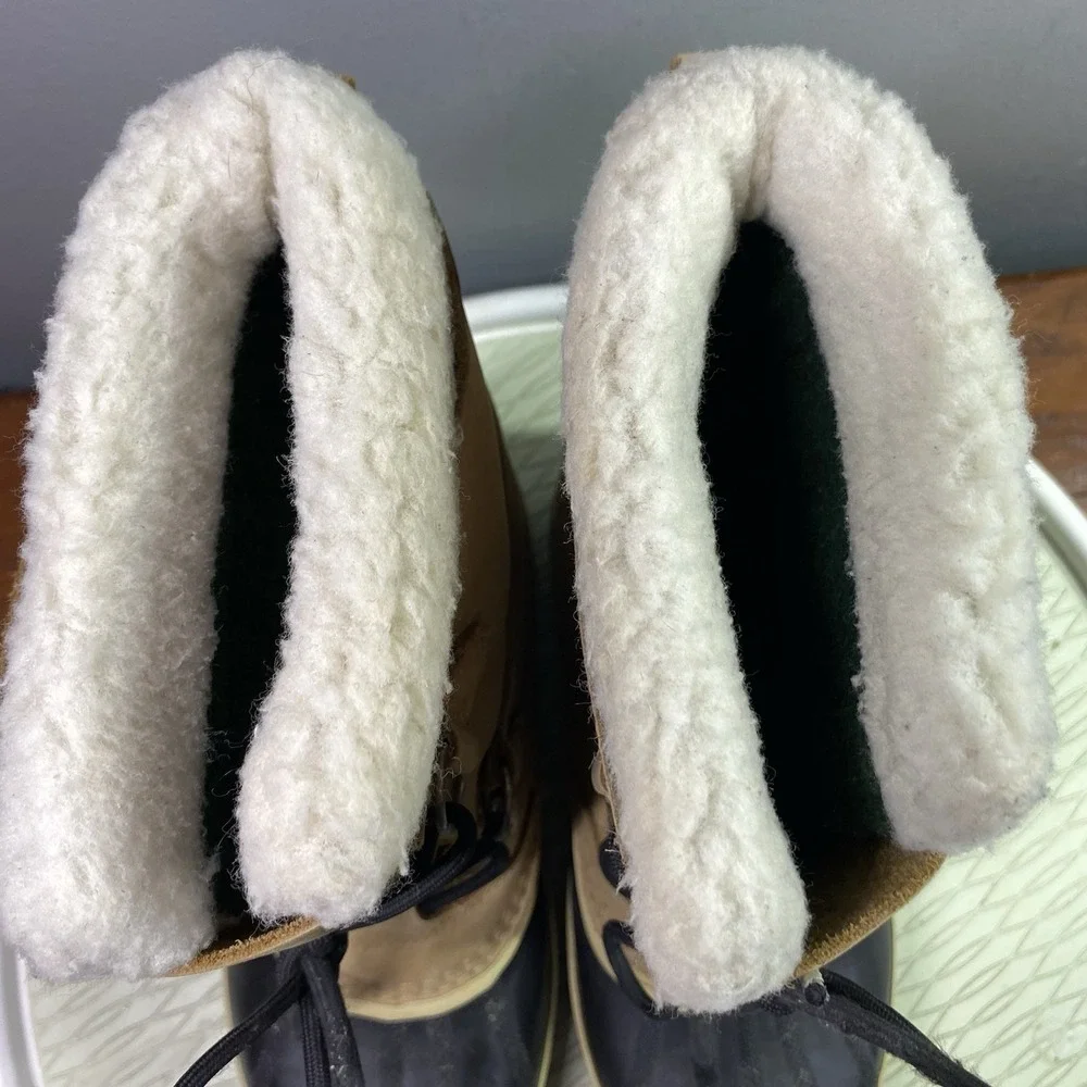 Sorel‎ Caribou Men's Leather Winter Snow Boots Tan Sz. 5